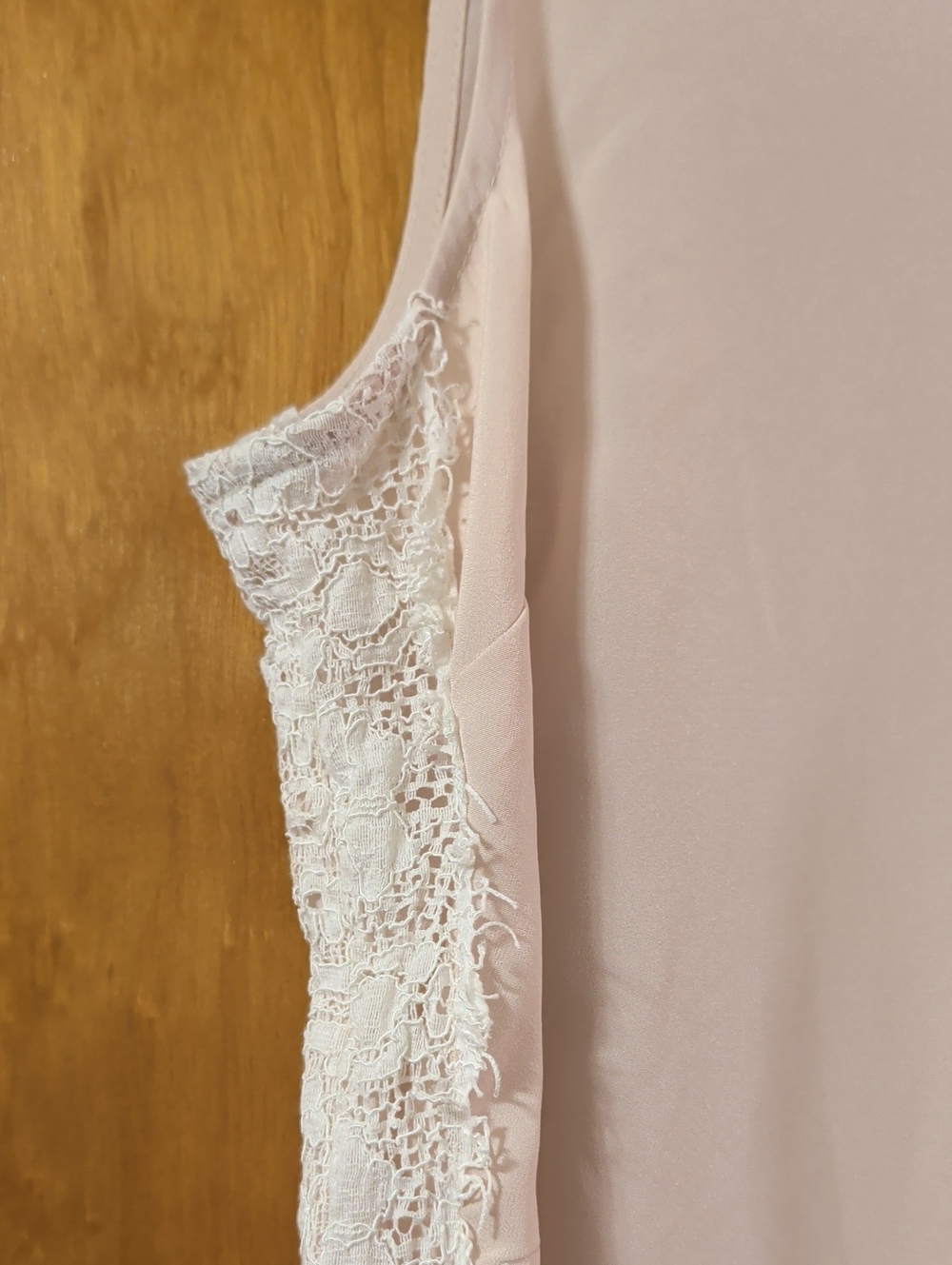 New York & Company Blush Lace-Trim Sleeveless Button Front Top - Picture 6 of 8